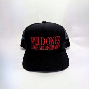 WILD ONES Black Trucker Hat with Red Embroidered Logo